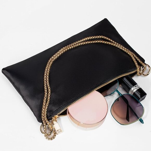 Women's Satin Evening Bag Small Clutch Shoulder Purse for Prom Wedding - Picture 5 of 7